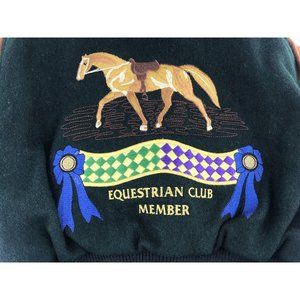 Vintage Identity Inc Boys Bomber Equestrian Embroider Wool Suede‎ Jacket Size 3